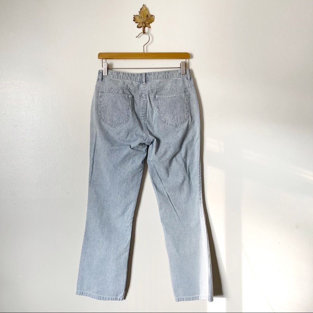 Ulla Johnson Pin Striped Flare ankle jeans size 2 preowned - Picture 4 of 8